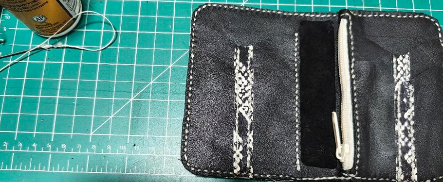 handmade slimline leather wallet